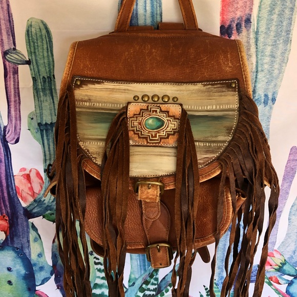 Hand Panted Leather Bag (OBO)